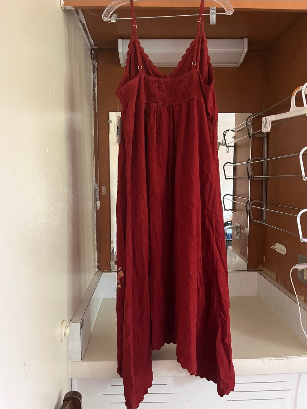 Universal Thread Red Floral Embroidered Maxi Slip Dress - Picture 2 of 3